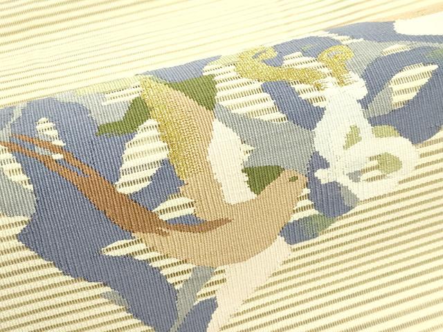 平和屋着物＊夏物　八寸名古屋帯　絽綴れ　飛鳥文　金糸　正絹　逸品　CABI5210rv