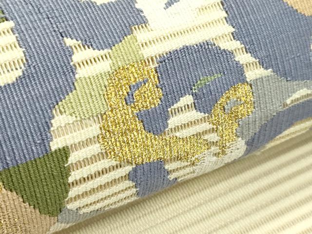 平和屋着物＊夏物　八寸名古屋帯　絽綴れ　飛鳥文　金糸　正絹　逸品　CABI5210rv