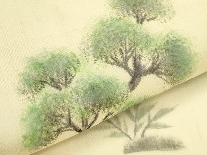 平和屋着物＊夏物　九寸名古屋帯　手描き　風景文　健勝苑扱い　正絹　逸品　CABI5211rv