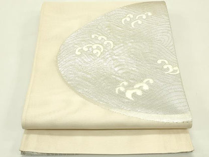 平和屋着物＊夏物　太鼓柄袋帯　中国三大刺繍　相良刺繍　立波文　銀糸　正絹　逸品　CABI5217rv