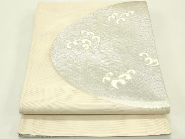 平和屋着物＊夏物　太鼓柄袋帯　中国三大刺繍　相良刺繍　立波文　銀糸　正絹　逸品　CABI5217rv