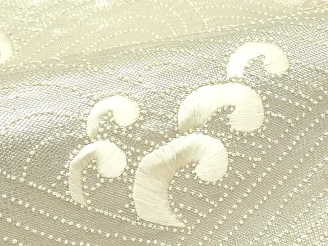 平和屋着物＊夏物　太鼓柄袋帯　中国三大刺繍　相良刺繍　立波文　銀糸　正絹　逸品　CABI5217rv