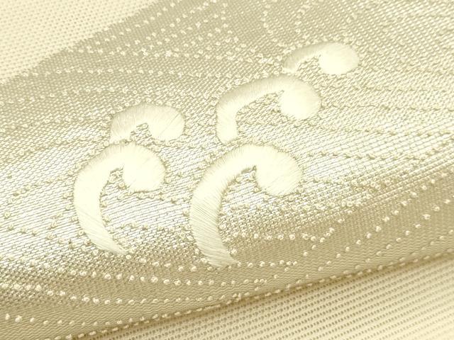 平和屋着物＊夏物　太鼓柄袋帯　中国三大刺繍　相良刺繍　立波文　銀糸　正絹　逸品　CABI5217rv