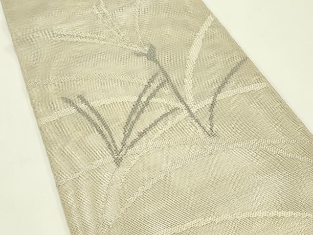 平和屋着物＊夏物　太鼓柄袋帯　草花文　銀糸　正絹　逸品　CABI5219rv