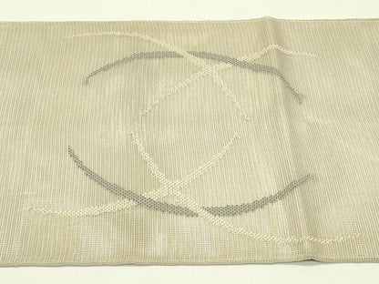 平和屋着物＊夏物　太鼓柄袋帯　草花文　銀糸　正絹　逸品　CABI5219rv