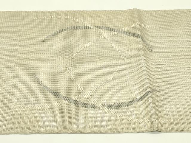 平和屋着物＊夏物　太鼓柄袋帯　草花文　銀糸　正絹　逸品　CABI5219rv