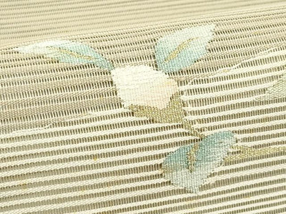平和屋着物＊夏物　八寸名古屋帯　絽綴れ　枝花文　金糸　正絹　逸品　未使用　CABI5222rv