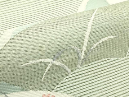 平和屋着物＊夏物　八寸名古屋帯　絽綴れ　地紙草花文　金銀糸　正絹　逸品　CABI5224rv