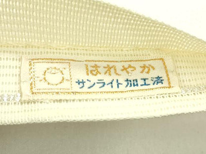 平和屋着物＊夏物　六通柄袋帯　遠山草花文　銀糸　正絹　逸品　CABI5226rv