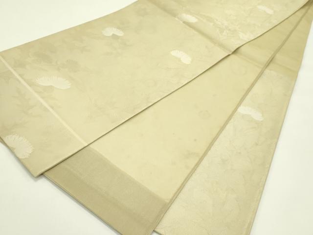 平和屋着物＊夏物　六通柄袋帯　草花文　銀糸　正絹　逸品　CABI5228rv