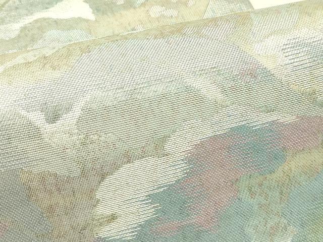 平和屋着物＊夏物　六通柄袋帯　遠山文　銀糸　正絹　逸品　CABI5230rv
