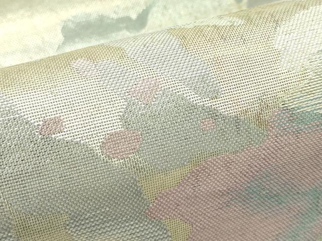 平和屋着物＊夏物　六通柄袋帯　遠山文　銀糸　正絹　逸品　CABI5230rv