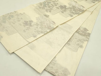 平和屋着物＊夏物　六通柄袋帯　樹林文　銀糸　正絹　逸品　CABI5231rv