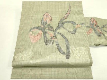 平和屋着物＊夏物　九寸名古屋帯　櫛織　抽象文　正絹　逸品　未使用　CABI5239rv