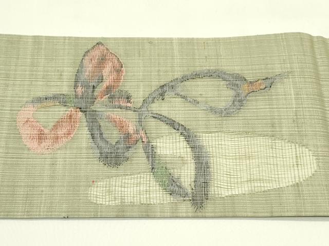 平和屋着物＊夏物　九寸名古屋帯　櫛織　抽象文　正絹　逸品　未使用　CABI5239rv