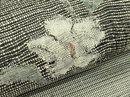 平和屋着物＊夏物　八寸名古屋帯　すくい織　枝花文　金銀糸　正絹　逸品　CABI5243rv