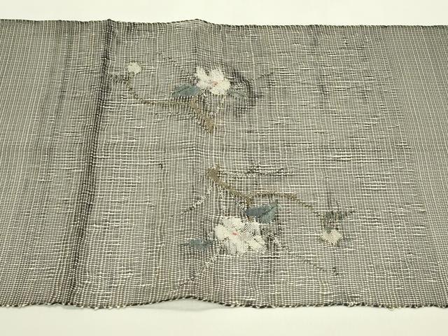 平和屋着物＊夏物　八寸名古屋帯　すくい織　枝花文　金銀糸　正絹　逸品　CABI5243rv