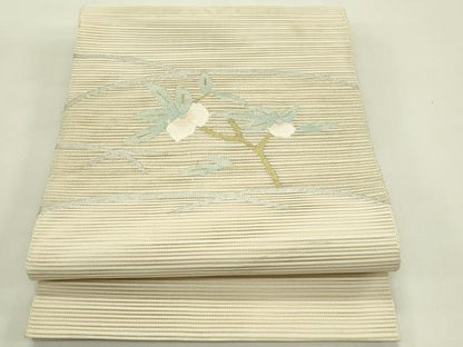 平和屋着物＊夏物　八寸名古屋帯　絽綴れ　枝花文　金銀糸　正絹　逸品　CABI5245rv