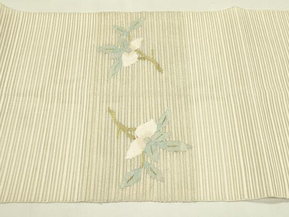 平和屋着物＊夏物　八寸名古屋帯　絽綴れ　枝花文　金銀糸　正絹　逸品　CABI5245rv