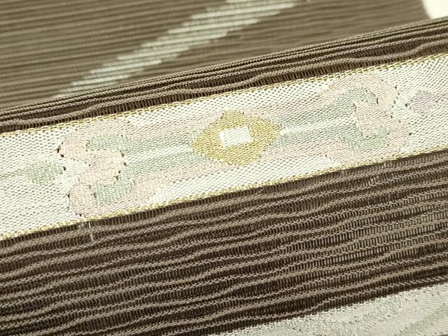 平和屋着物＊夏物　八寸名古屋帯　絽綴れ　横段文　金銀糸　正絹　逸品　CABI5247rv
