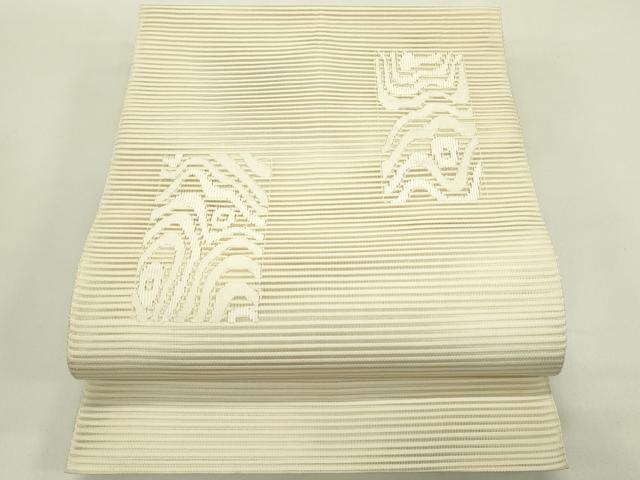 平和屋着物＊夏物　八寸名古屋帯　絽綴れ　幾何学文様　正絹　逸品　CABI5248rv