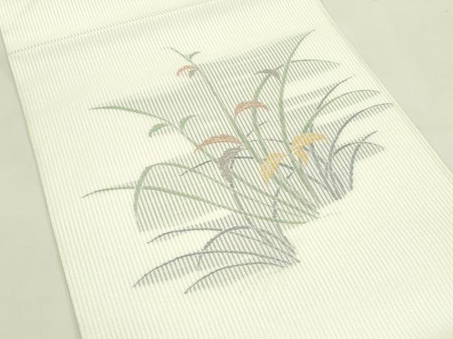 平和屋着物＊夏物　八寸名古屋帯　草木文　CABI5249rv