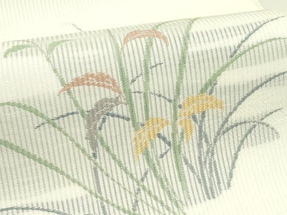 平和屋着物＊夏物　八寸名古屋帯　草木文　CABI5249rv
