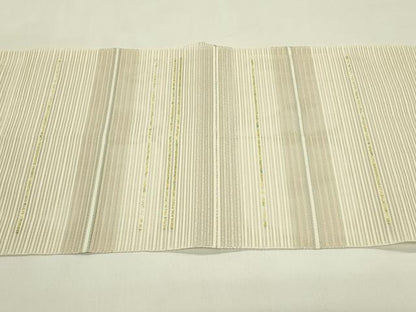 平和屋着物＊夏物　八寸名古屋帯　絽綴れ　横段文　金銀糸　正絹　逸品　CABI5251rv
