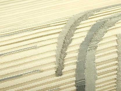 平和屋着物＊夏物　八寸名古屋帯　絽綴れ　渦巻文　銀糸　正絹　逸品　CABI5254rv