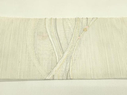 平和屋着物＊夏物　八寸名古屋帯　すくい織　立波文　金銀糸　正絹　逸品　未使用　CABI5255rv