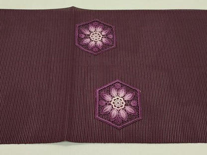 平和屋着物＊夏物　八寸名古屋帯　絽綴れ　ドロンワーク　亀甲花文　正絹　逸品　CABI5263rv