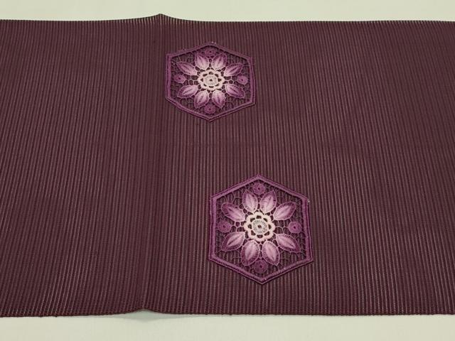 平和屋着物＊夏物　八寸名古屋帯　絽綴れ　ドロンワーク　亀甲花文　正絹　逸品　CABI5263rv