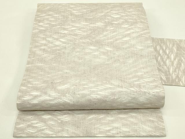 平和屋着物＊夏物　全通柄　九寸名古屋帯　櫛織　銀糸　正絹　逸品　CABI5266rv