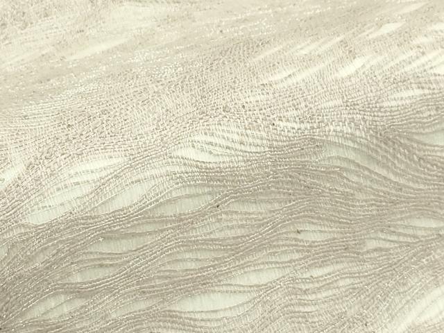 平和屋着物＊夏物　全通柄　九寸名古屋帯　櫛織　銀糸　正絹　逸品　CABI5266rv