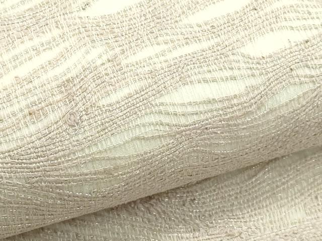 平和屋着物＊夏物　全通柄　九寸名古屋帯　櫛織　銀糸　正絹　逸品　CABI5266rv