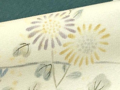 平和屋着物＊夏物　九寸名古屋帯　手描き　菊　金彩　正絹　逸品　CABI5268rv