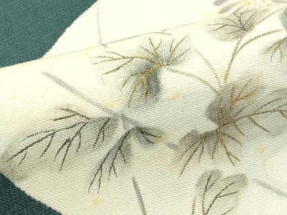 平和屋着物＊夏物　九寸名古屋帯　手描き　菊　金彩　正絹　逸品　CABI5268rv