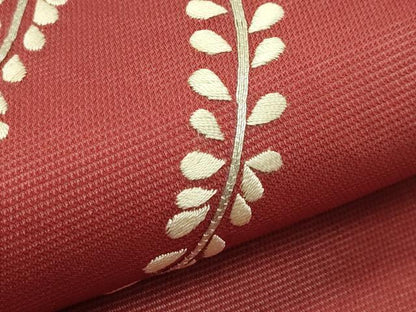 平和屋着物＊夏物　九寸名古屋帯　総刺繍　駒刺繍　草花文　正絹　逸品　CABI5269rv