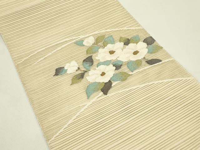 平和屋着物＊夏物　八寸名古屋帯　絽綴れ　草花文　金糸　正絹　逸品　CABI5272rv