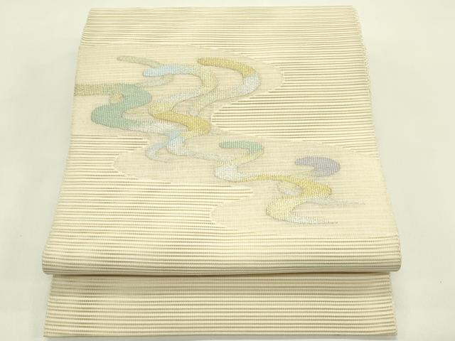 平和屋着物＊夏物　八寸名古屋帯　絽綴れ　流水文　金銀糸　正絹　逸品　CABI5273rv
