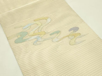 平和屋着物＊夏物　八寸名古屋帯　絽綴れ　流水文　金銀糸　正絹　逸品　CABI5273rv