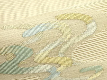 平和屋着物＊夏物　八寸名古屋帯　絽綴れ　流水文　金銀糸　正絹　逸品　CABI5273rv