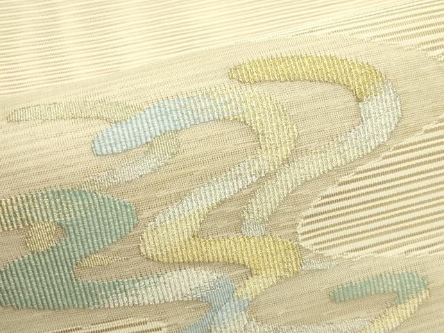 平和屋着物＊夏物　八寸名古屋帯　絽綴れ　流水文　金銀糸　正絹　逸品　CABI5273rv