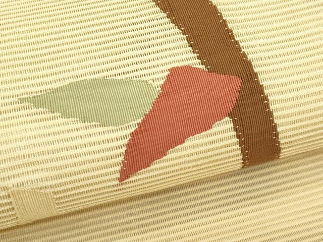 平和屋着物＊夏物　八寸名古屋帯　絽綴れ　枝葉文　正絹　逸品　CABI5277rv
