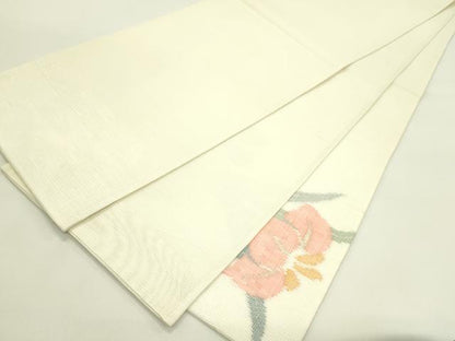 平和屋着物＊夏物　太鼓柄袋帯　草花文　金銀糸　正絹　逸品　CABI5291rv
