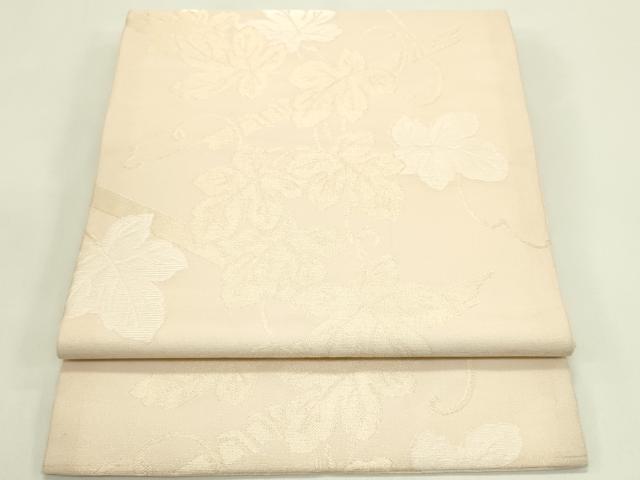 平和屋着物＊夏物　九寸開き名古屋帯　蔦の葉文　金糸　正絹　逸品　CABI5298rv