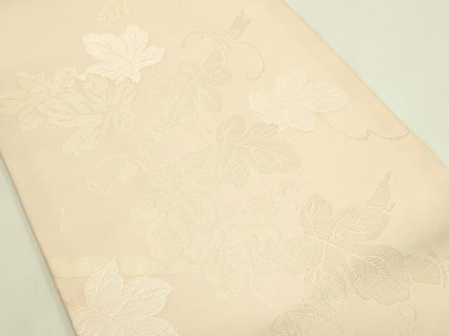 平和屋着物＊夏物　九寸開き名古屋帯　蔦の葉文　金糸　正絹　逸品　CABI5298rv