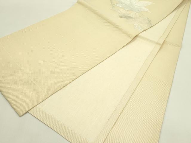 平和屋着物＊夏物　九寸開き名古屋帯　楓　銀糸　正絹　逸品　CABI5299rv