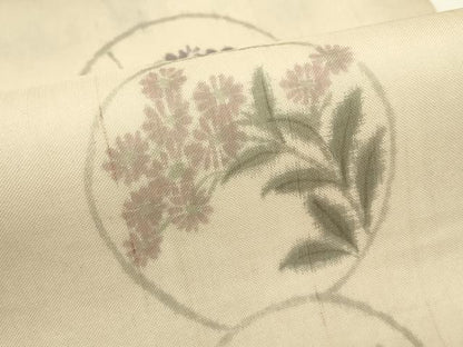 平和屋着物＊夏物　九寸名古屋帯　作家物　花丸舞蝶文　正絹　逸品　CABI5301rv