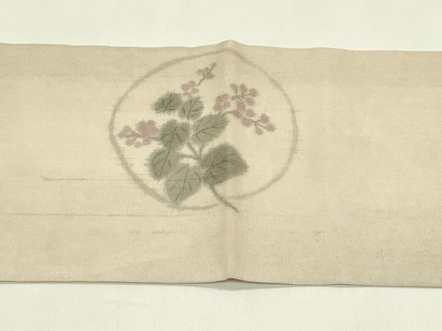 平和屋着物＊夏物　九寸名古屋帯　作家物　花丸舞蝶文　正絹　逸品　CABI5301rv